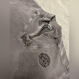 Gymshark Vintage-Style Half-Zip Pullover in Faded Gray